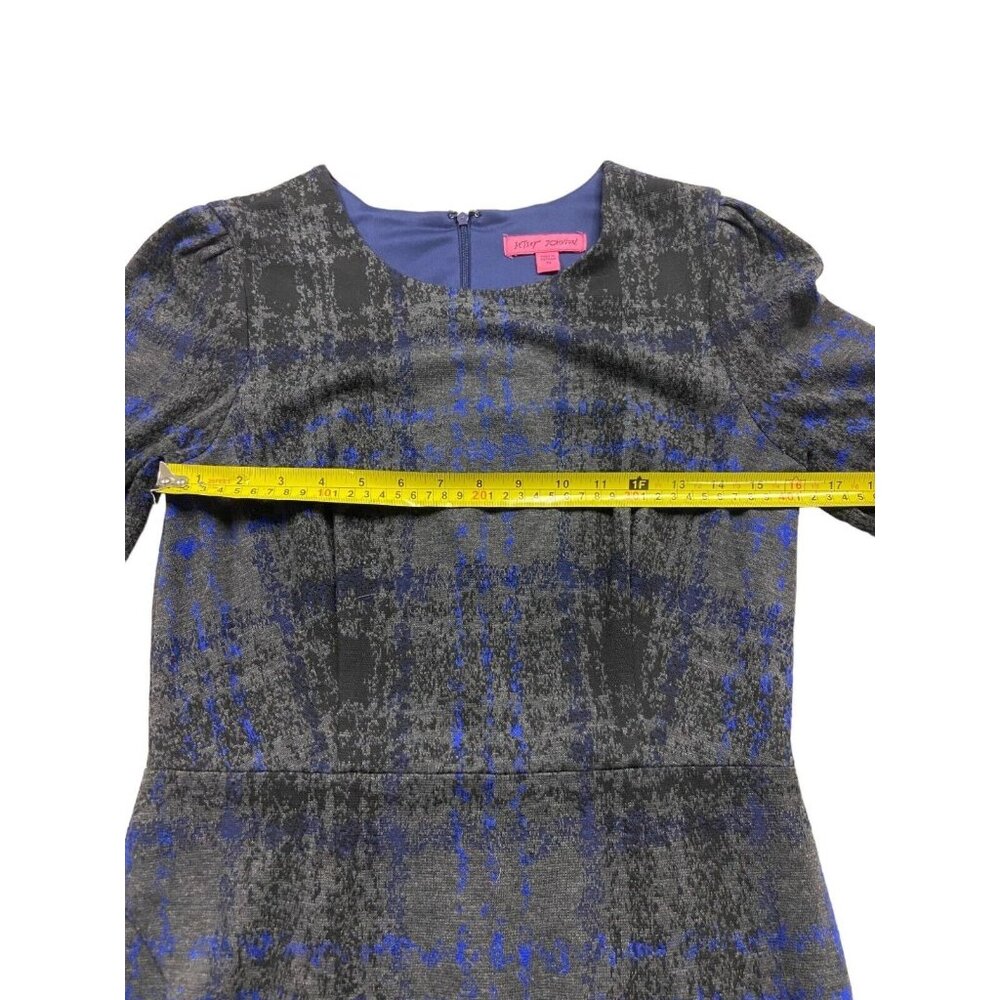 Betsy Johnson Asymmetrical Plaid Dress Size 10 Short Sleeve Blue - Picture 5 of 7
